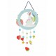 Mobile en tissu chirimen - Lapin et Volubilis - L'été