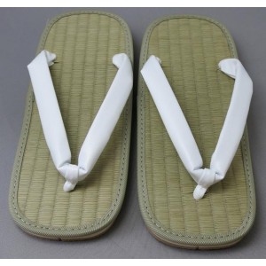 Paire de Setta, semelles en tatami - Lanières blanches ou noires