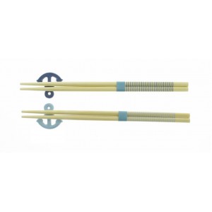 Set 2 paires de baguettes et 2 porte-baguettes - Ancres