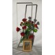 Vase : verre, aluminium et bois