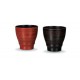 Paire de verres assortis en bois laqué - Rouge et Noir