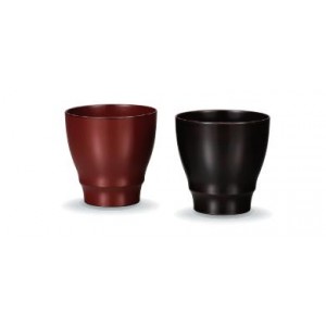 Paire de verres assortis en bois laqué - Unis, Rouge et Noir