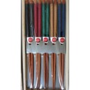 Set de 5  paires de baguettes assorties, 5 couleurs