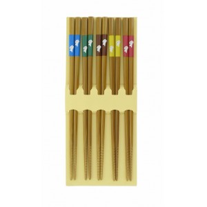 5 paires de baguettes, 5 couleurs