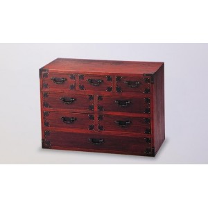 Coffret en bois laqué, avec tiroirs