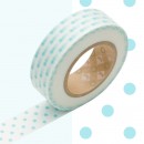 Masking Tape Pois bleu p&acirc;le