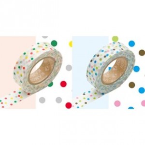 2 Masking Tapes Pois multicolores