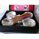 Set de 5 bols et 5 paires de baguettes japonaises