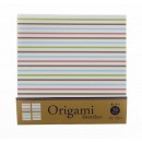 Origami, motifs rayures pastels, 15 cm