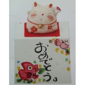 Chat japonais en céramique