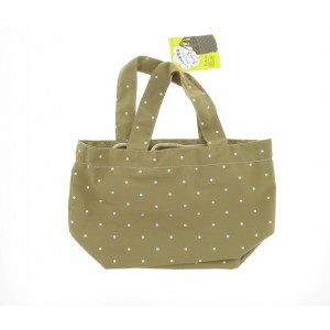 Sac pour Bento (beige &agrave; pois blancs)