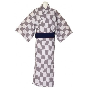 Kimono blanc et marron clair, pour hommes